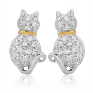 ASPCA® Tender Voices™ 1/8 CT. T.W. Diamond Cat Stud Earrings in