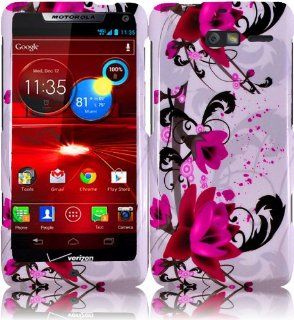 For Motorola Droid Razr M XT907 Hard Design Cover Case Purple Lily Cell Phones & Accessories