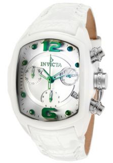 Invicta 10234  Watches,Womens Lupah/Revolution Chronograph Silver Dial White Genuine Leather, Chronograph Invicta Quartz Watches