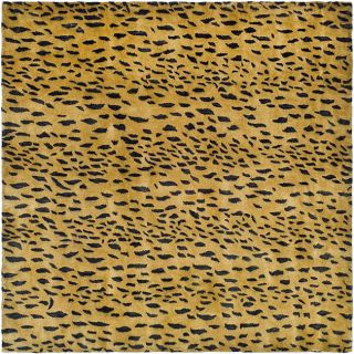 Handmade Soho Leopard Skin Beige New Zealand Wool Rug (6 Square)