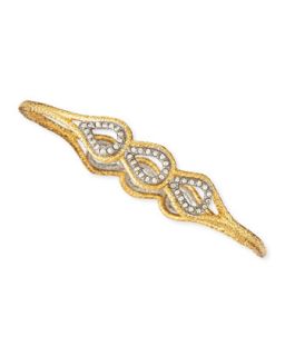 Skinny Pave Crystal Scalloped Aigrette Bangle   Alexis Bittar