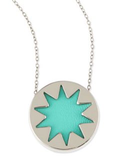 Mini Sunburst Pendant Necklace, Robins Egg Blue (Stylist Pick)   House of