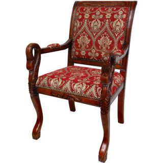 Oriental Furniture Queen Anne Fabric Arm Chair EU CHAIR7 E