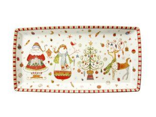 222 5th 13 1/2 Inch by 7 Inch Christmas Play Platter Salad Plates Kitchen & Dining