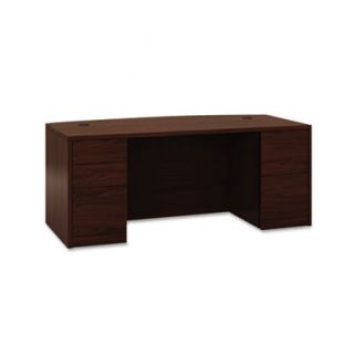 HON 10500 Series Bow Front Double Pedestal Desk with Full Height Pedestals HO