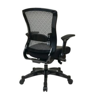 Office Star Space Seating Eco Leather Executive Back Chair with Flip Arms 317