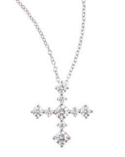 Anniversary Collection Diamond Cross Pendant Necklace, F/VS1 SI1, 0.63 TCW  
