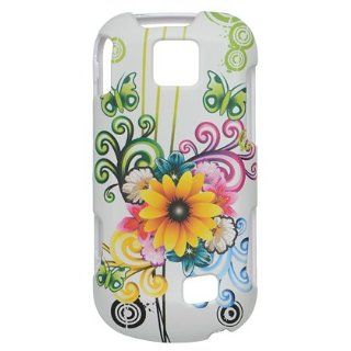 Samsung Intercept M910 Crystal Design Case   White with Rainbow Butterfly Design Cell Phones & Accessories