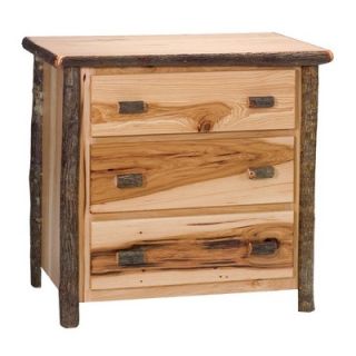 Fireside Lodge Hickory 3 Drawer Chest 8201 Finish Traditional with Value Dra