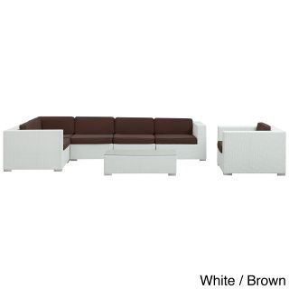 Modway Corona Wicker Outdoor Patio 7 piece Sectional Sofa Set Brown Size 7 Piece Sets