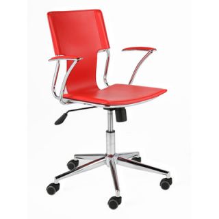 Eurostyle Terry High Back Leatherette Office Chair with Arms 0440 Color Red