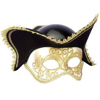 Venetian Mask   Gold/White Mask with Hat Toys & Games