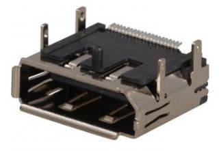 CONNECTOR, DISPLAY PORT, FEMALE, SURFACE MOUNT TYPE.RIGHT ANGLE, RECEPTACLE, 15u INCH AU PLATE Electronic Component Interconnects