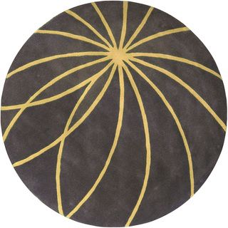 Hand tufted Escort Iron Ore Floral Wool Rug (4 Round)