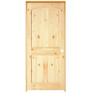 ReliaBilt 2 Panel Arch Top Solid Core Knotty Pine Left Hand Interior Single Prehung Door (Common 80 in x 24 in; Actual 80 in x 24 in)