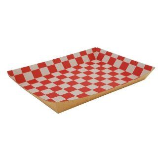 Checkered Kraft Lunch Tray   10 1/2" x 7 1/2" x 1 1/2" 250 / Case Kitchen & Dining
