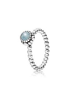 Pandora Aquamarine March birthstone ring Silver