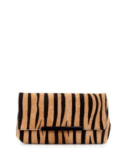Rougissime Tiger Print Calf Hair Clutch Bag   Christian Louboutin