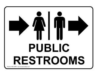 Public Restrooms Sign NHE 15878 Restroom Public / Private  Business And Store Signs 
