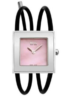 Hugo Boss 34881114/9866A  Watches,Womens Swing Black Rubber Pink MOP Dial, Casual Hugo Boss Quartz Watches