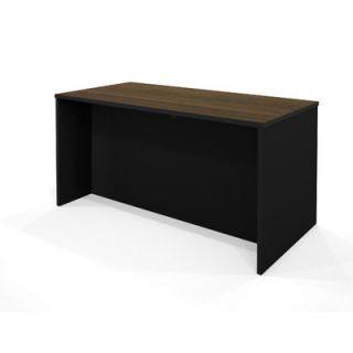 Bestar Pro Concept Executive Desk in Milk Chocolate Bamboo and Black 110400 98