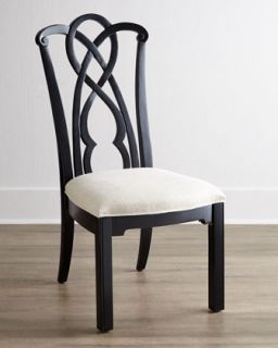 Two Marcella Black Splat Back Side Chairs