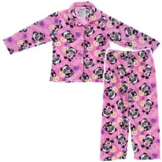 Pink Panda Fleece Coat Style Pajamas for Girls Clothing