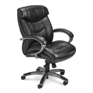 Mayline Ultimo Executive Mid Back Chair UL230M Color Black Leather with Gunm