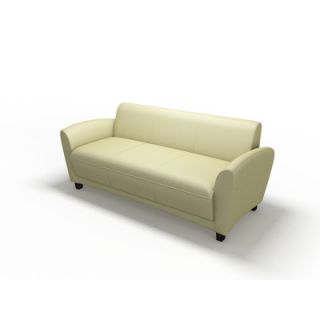 Mayline Santa Cruz Leather Lounge Sofa VCC3 BLKA / VCC3 MAHB Color Almond wi