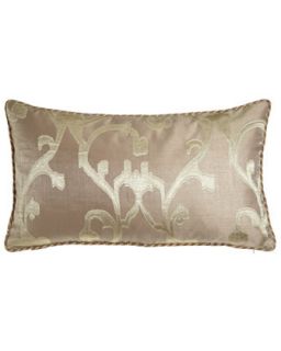 Pillow with Embroidered Organza Overlay, 15 x 26   Dian Austin Couture Home