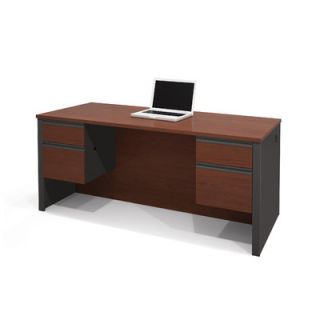 Bestar Prestige + Executive Desk With Dual Half Pedestals 99450 Finish Borde