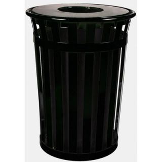 Witt Oakley Slatted Metal Waste Receptacle with Flat Top M5001 FT Finish Black