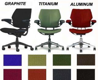Shop HumanScale Freedom Task Desk Chair F111 Standard Seat Graphite Wave Fabric Standard Duron Arms Standard Chair Height Titanium Frame with Soft Hard Floor Casters at the  Furniture Store