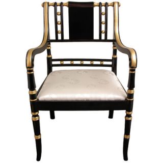 Oriental Furniture Regency Fabric Arm Chair LCQ CH BKCHAIR WHT