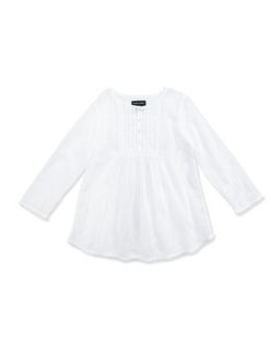 Pleated Tunic Coverup, White, Girls 4 6X   Ralph Lauren Childrenswear