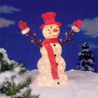 Shop 39" Tall White Tinsel Crystal Lighted Snowman with 100 Lights Indoor or Outdoor at the  Furniture Store