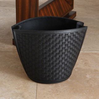 Global Views Woven Waste Basket 9.916 Color Black