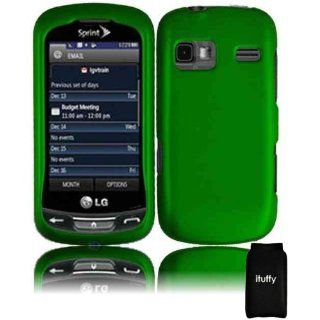 Dark Green Rubberized Snap on Hard Plastic Cover Faceplate Case for Sprint LG Rumor Reflex LN272 / AT&T LG Xpression C395 + Screen Protector Film + ituffy bag Cell Phones & Accessories