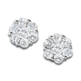 CT. T.W. Diamond Flower Stud Earrings in 10K White Gold   Zales
