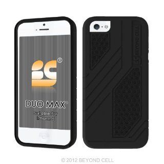 Beyond Cell Duo Max Hard Shell & TPU Silicone Hybrid Case for Apple iPhone 5   Black/Black Cell Phones & Accessories