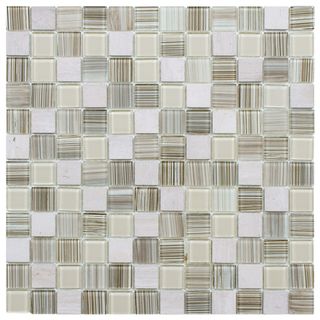 Somertile 11.5x11.5 inch Chroma Square Pistachio Glass And Stone Mosaic Tiles (set Of 10)