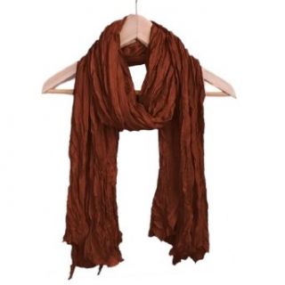 Women Ruched Detail Semi Sheer Soft Simple Casual Scarf