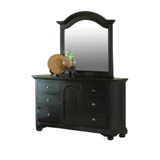 Greystone Aden 6 Drawer Combo Dresser and Mirror Set BP700DRMRW Finish Black