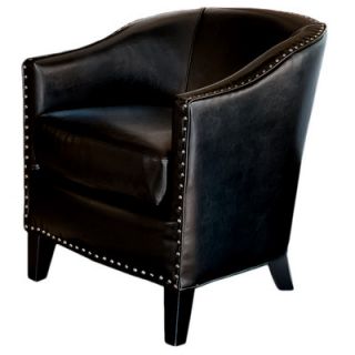 Home Loft Concept Starks Leather Studded Club Chair NFN1313 Color Black