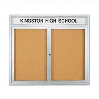 Marsh Wall Mounted Enclosed Bulletin Boards with Name Header   Aluminum KB 30