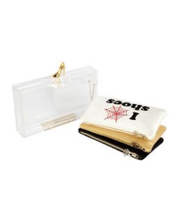 Pandora Loves Shoes Perspex Clutch & Pouch Set   Charlotte Olympia