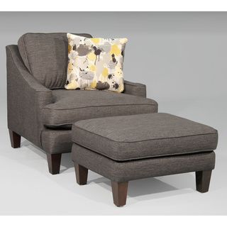 Malakai Dark Grey Chair And Ottoman Set