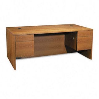 HON 10500 Series Double Pedestal Desk HON10593MM Finish Medium Oak