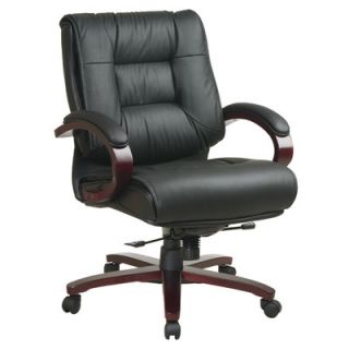 Office Star Deluxe Mid Back Leather Executive Chair with Arms 8501