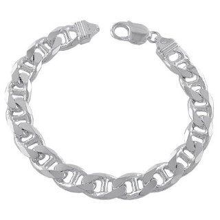 Heavy & Thick 925 Sterling Silver 9 Inch Mens Mariner Bracelet Jewelry